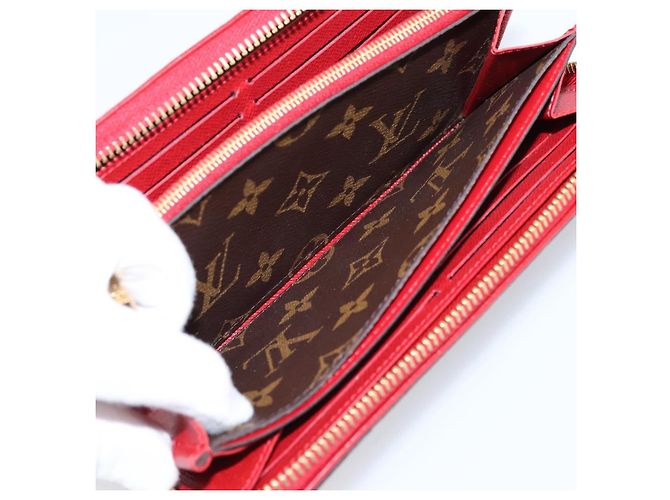 LOUIS VUITTON Monogram Sleys Zippy Wallet Long Wallet Red M61854 LV Auth 205323V Vermelho Monograma - vista 21