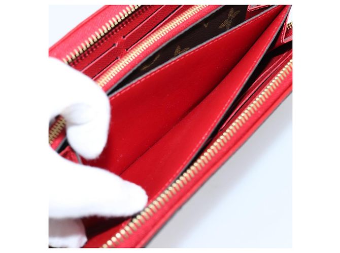 LOUIS VUITTON Monogram Sleys Zippy Wallet Long Wallet Red M61854 LV Auth 205323V Vermelho Monograma - vista 22