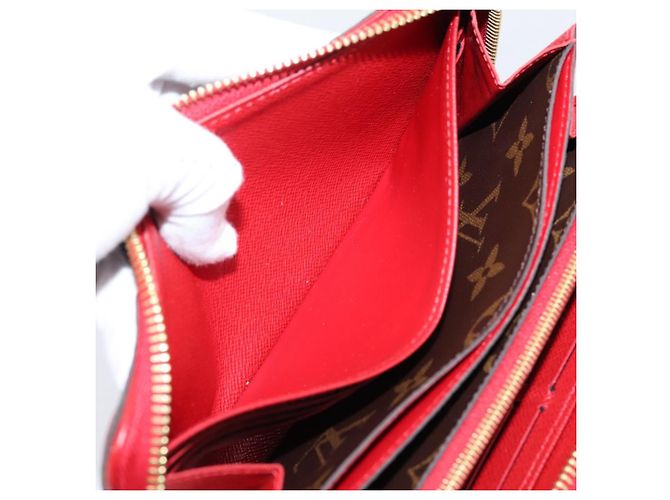 LOUIS VUITTON Monogram Sleys Zippy Wallet Long Wallet Red M61854 LV Auth 205323V Vermelho Monograma - vista 23