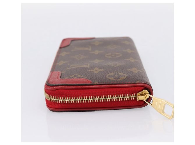 LOUIS VUITTON Monogram Sleys Zippy Wallet Long Wallet Red M61854 LV Auth 205323V Vermelho Monograma - vista 3