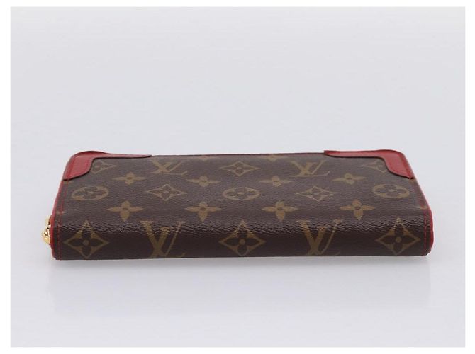 LOUIS VUITTON Monogram Sleys Zippy Wallet Long Wallet Red M61854 LV Auth 205323V Vermelho Monograma - vista 6