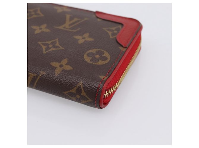 LOUIS VUITTON Monogram Sleys Zippy Wallet Long Wallet Red M61854 LV Auth 205323V Vermelho Monograma - vista 7
