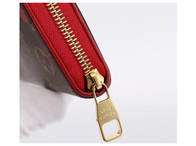 LOUIS VUITTON Monogram Sleys Zippy Wallet Long Wallet Red M61854 LV Auth 205323V Vermelho Monograma - vista 8