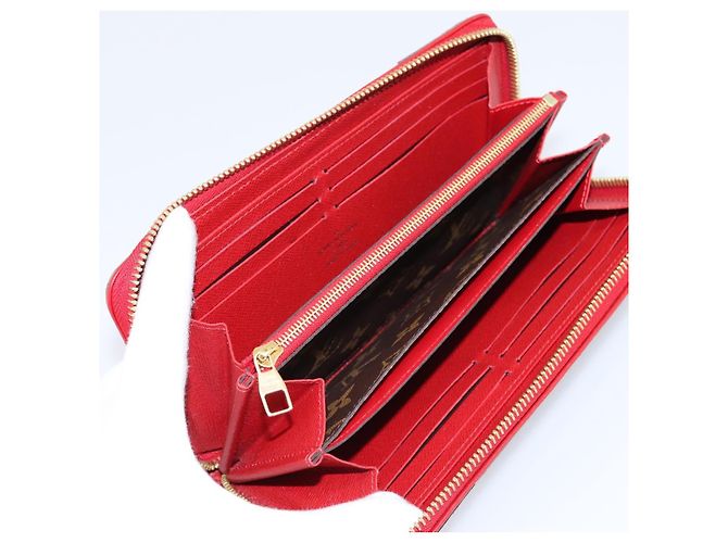 LOUIS VUITTON Monogram Sleys Zippy Wallet Long Wallet Red M61854 LV Auth 205323V Vermelho Monograma - vista 9