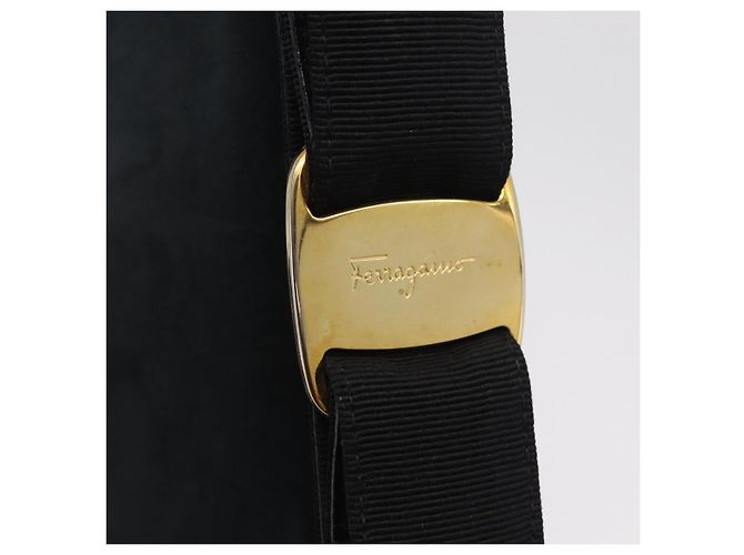 Borsa a Tracolla Salvatore Ferragamo Vala Camoscio Navy Tono Oro Auth 207593 Blu navy - vista 21