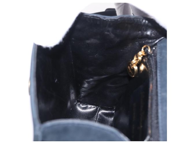 Borsa a Tracolla Salvatore Ferragamo Vala Camoscio Navy Tono Oro Auth 207593 Blu navy - vista 25