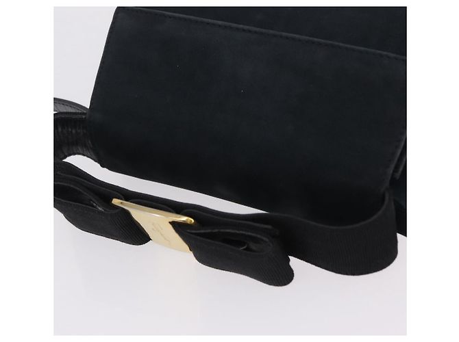 Borsa a Tracolla Salvatore Ferragamo Vala Camoscio Navy Tono Oro Auth 207593 Blu navy - vista 6