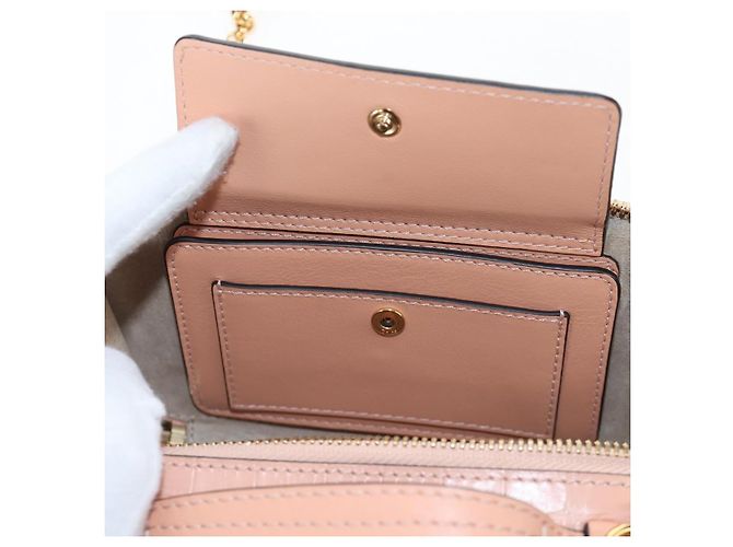 Chloé Chloe Chain Schultertasche Leder 2way Pink Gold Auth 206795M Golden - Ansicht 27