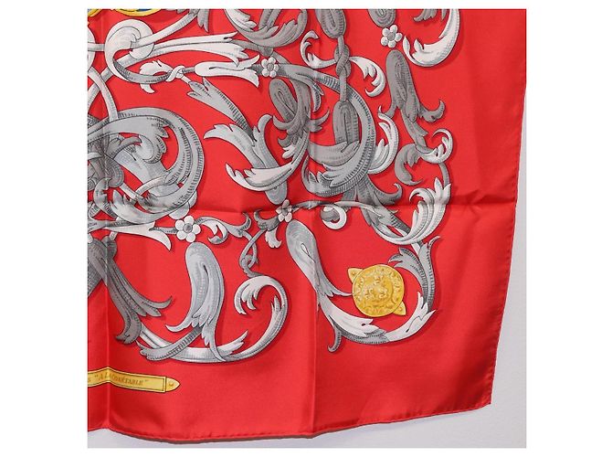 Hermès HERMES Carre 90 Seidentuch Rot Gelb "LES MORS A LA CONETABLE" Auth ki6871M - Ansicht 10