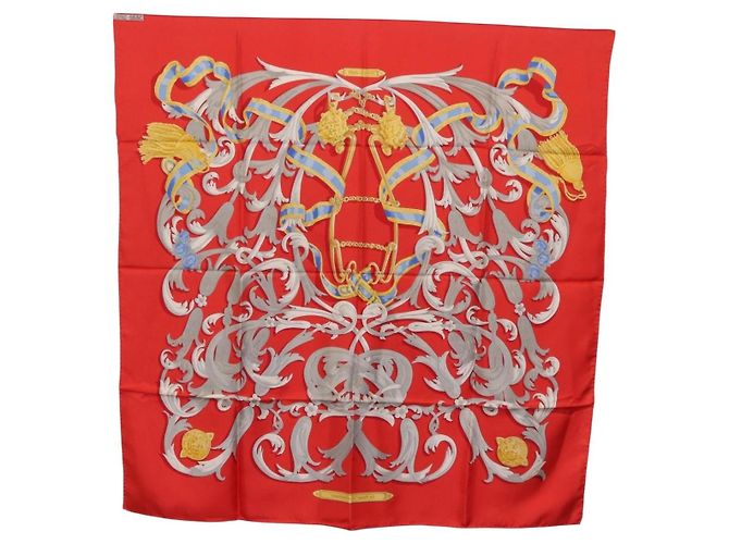 Hermès HERMES Carre 90 Seidentuch Rot Gelb "LES MORS A LA CONETABLE" Auth ki6871M - Ansicht 14