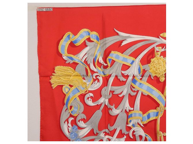 Hermès HERMES Carre 90 Seidentuch Rot Gelb "LES MORS A LA CONETABLE" Auth ki6871M - Ansicht 15