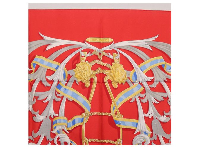 Hermès HERMES Carre 90 Seidentuch Rot Gelb "LES MORS A LA CONETABLE" Auth ki6871M - Ansicht 16