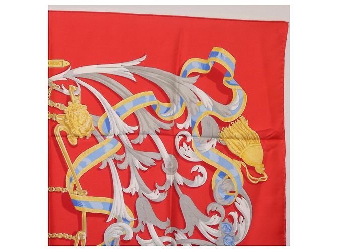 Hermès HERMES Carre 90 Seidentuch Rot Gelb "LES MORS A LA CONETABLE" Auth ki6871M - Ansicht 17