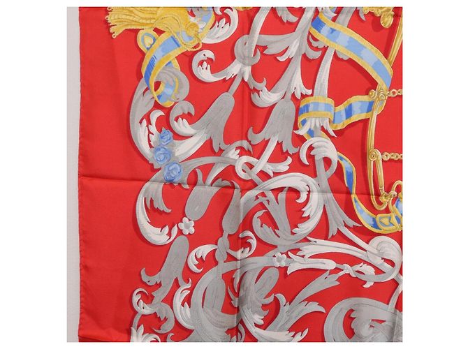 Hermès HERMES Carre 90 Seidentuch Rot Gelb "LES MORS A LA CONETABLE" Auth ki6871M - Ansicht 18