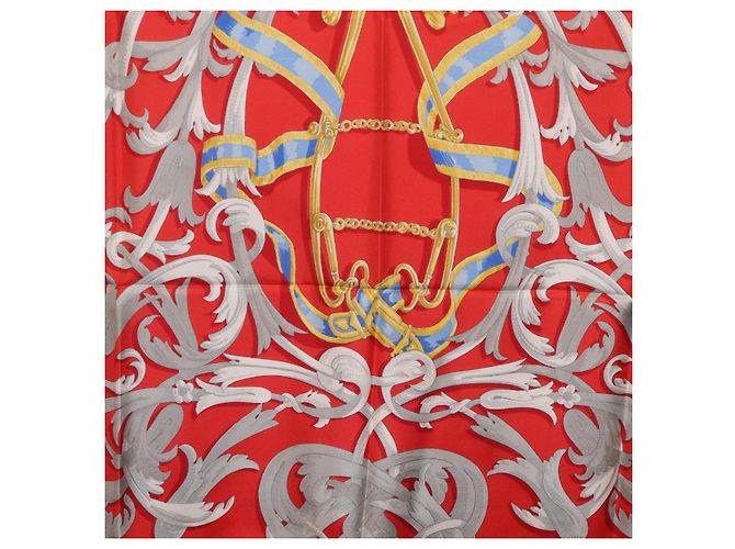 Hermès HERMES Carre 90 Seidentuch Rot Gelb "LES MORS A LA CONETABLE" Auth ki6871M - Ansicht 19