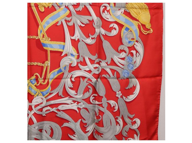 Hermès HERMES Carre 90 Seidentuch Rot Gelb "LES MORS A LA CONETABLE" Auth ki6871M - Ansicht 20
