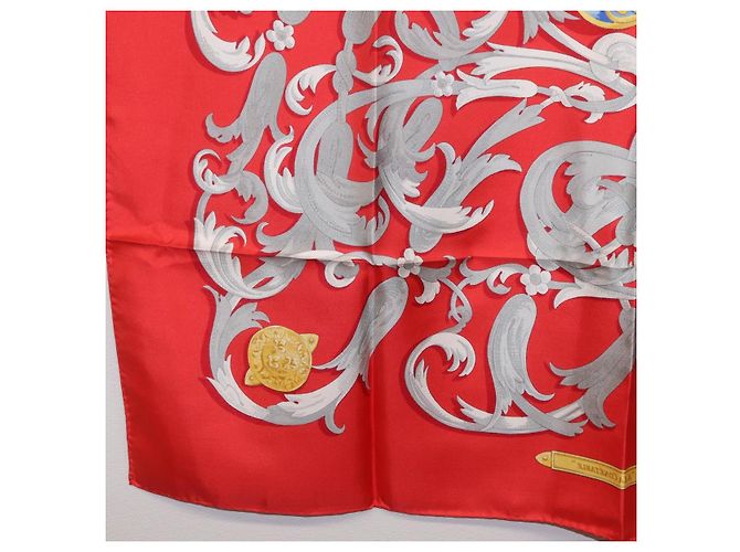 Hermès HERMES Carre 90 Seidentuch Rot Gelb "LES MORS A LA CONETABLE" Auth ki6871M - Ansicht 21
