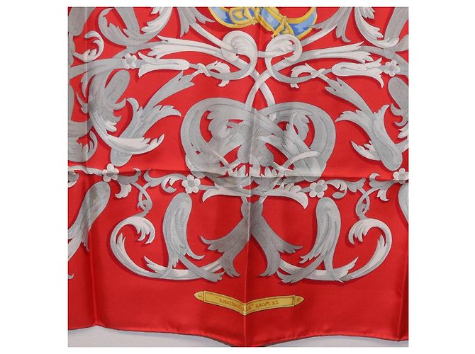 Hermès HERMES Carre 90 Seidentuch Rot Gelb "LES MORS A LA CONETABLE" Auth ki6871M - Ansicht 22
