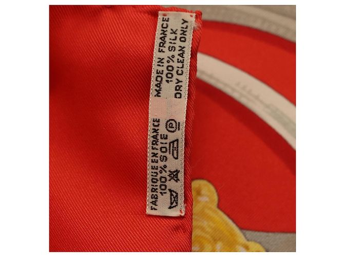 Hermès HERMES Carre 90 Seidentuch Rot Gelb "LES MORS A LA CONETABLE" Auth ki6871M - Ansicht 24
