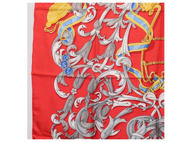Hermès HERMES Carre 90 Seidentuch Rot Gelb "LES MORS A LA CONETABLE" Auth ki6871M - Ansicht 5