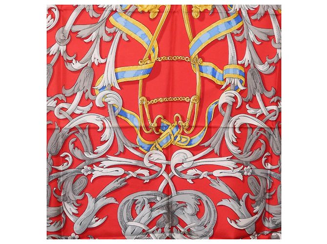 Hermès HERMES Carre 90 Seidentuch Rot Gelb "LES MORS A LA CONETABLE" Auth ki6871M - Ansicht 6