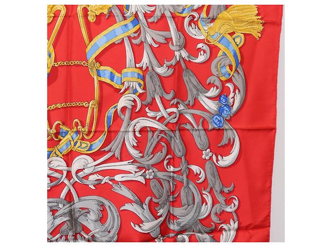 Hermès HERMES Carre 90 Seidentuch Rot Gelb "LES MORS A LA CONETABLE" Auth ki6871M - Ansicht 7