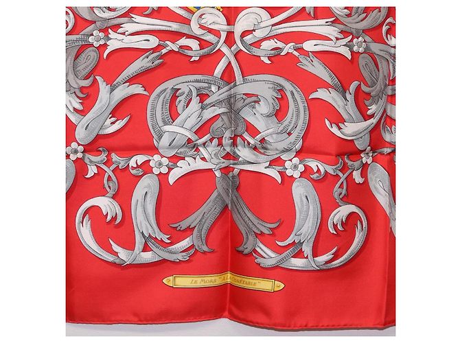 Hermès HERMES Carre 90 Seidentuch Rot Gelb "LES MORS A LA CONETABLE" Auth ki6871M - Ansicht 9