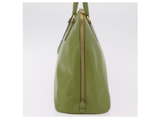 PRADA Handtasche Saffiano Leder Green Gold Auth 207400V Golden Grün - Ansicht 3