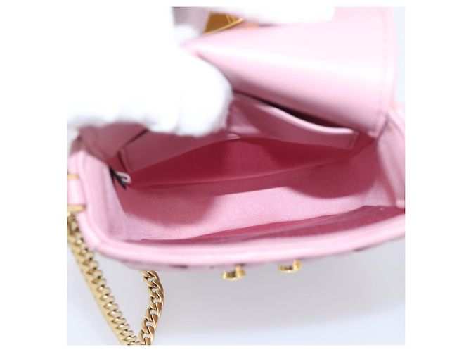 Borsa a tracolla Miu Miu Matelassé con catena in pelle Pink Gold Auth 207619V Rosa D'oro - vista 11