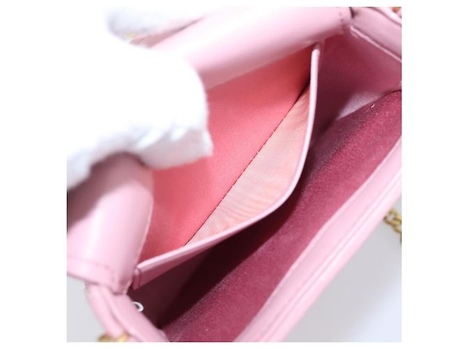 Borsa a tracolla Miu Miu Matelassé con catena in pelle Pink Gold Auth 207619V Rosa D'oro - vista 21