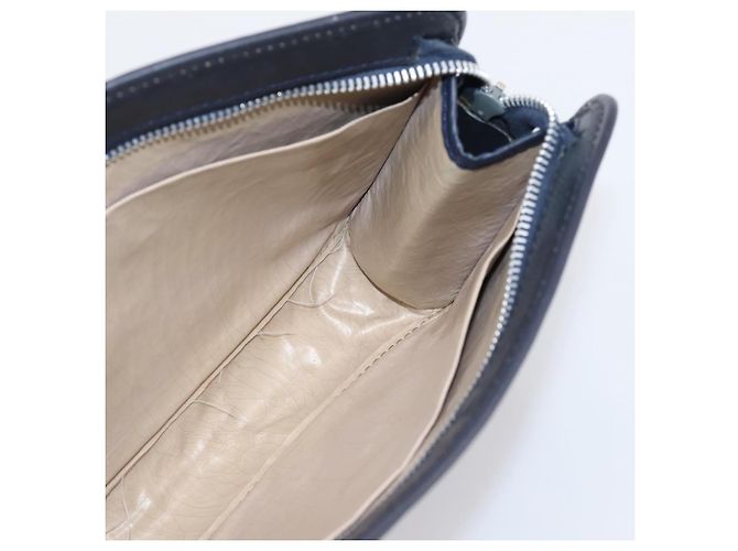 Borsa a Pochette Christian Dior Trotter Canvas Navy Silver Auth 207525 Argento Blu navy - vista 17