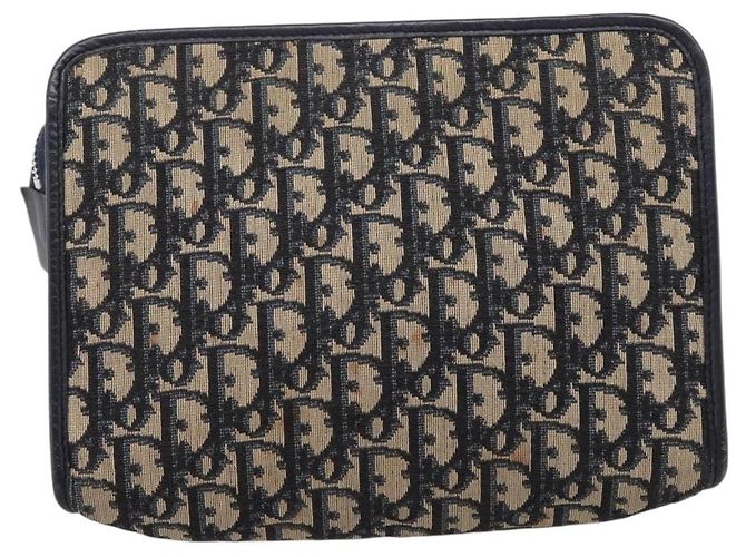 Borsa a Pochette Christian Dior Trotter Canvas Navy Silver Auth 207525 Argento Blu navy - vista 2