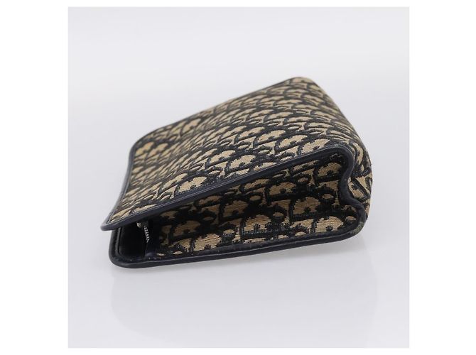 Borsa a Pochette Christian Dior Trotter Canvas Navy Silver Auth 207525 Argento Blu navy - vista 3