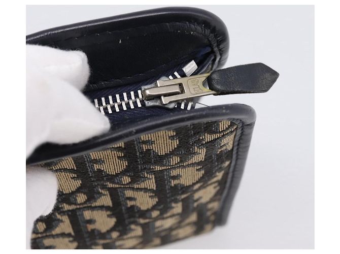 Borsa a Pochette Christian Dior Trotter Canvas Navy Silver Auth 207525 Argento Blu navy - vista 8