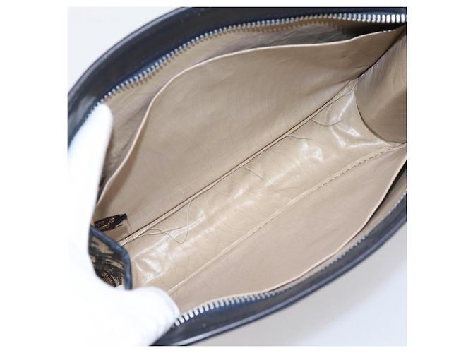Borsa a Pochette Christian Dior Trotter Canvas Navy Silver Auth 207525 Argento Blu navy - vista 9