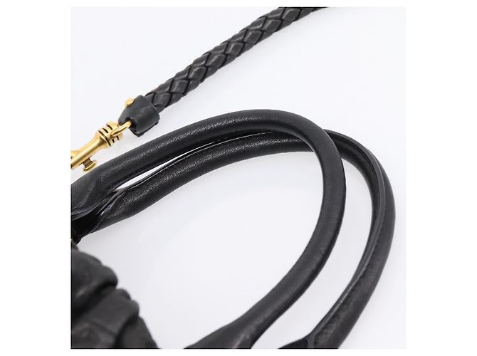 Miu Miu Handtasche Leder 2way Schwarz Goldton Auth 167722M - Ansicht 14