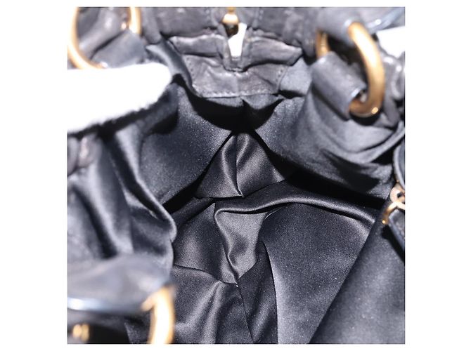 Miu Miu Handtasche Leder 2way Schwarz Goldton Auth 167722M - Ansicht 22