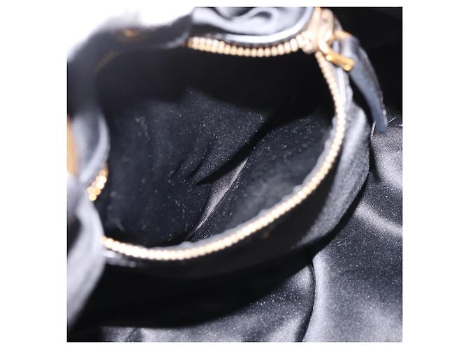 Miu Miu Handtasche Leder 2way Schwarz Goldton Auth 167722M - Ansicht 24
