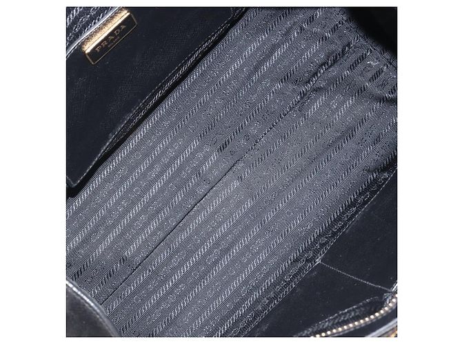 Saffiano Bolsa de mão PRADA Couro Safiano White Gold Auth bs37455A Branco Dourado - vista 11
