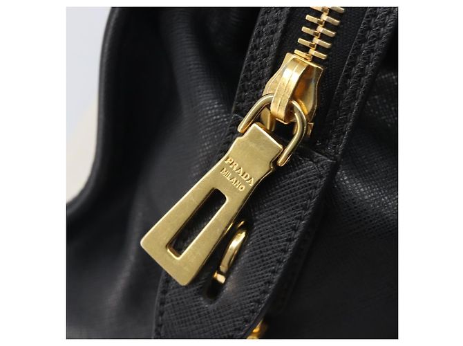 Saffiano Bolsa de mão PRADA Couro Safiano White Gold Auth bs37455A Branco Dourado - vista 24