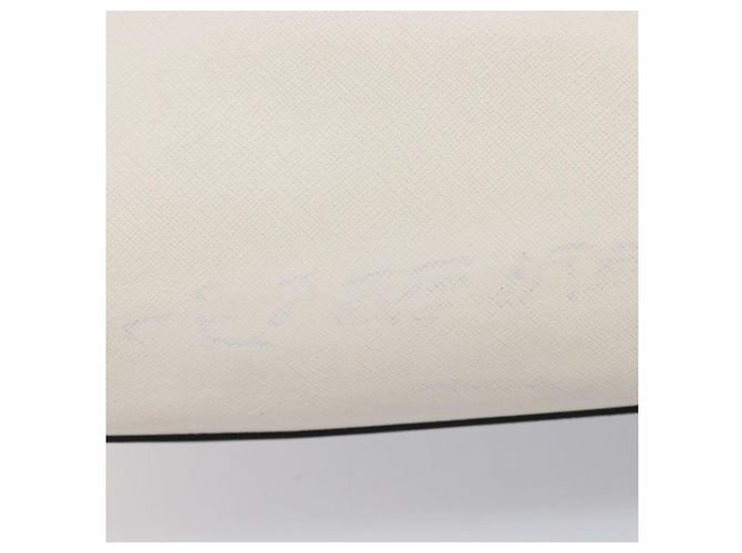 Saffiano Bolsa de mão PRADA Couro Safiano White Gold Auth bs37455A Branco Dourado - vista 5