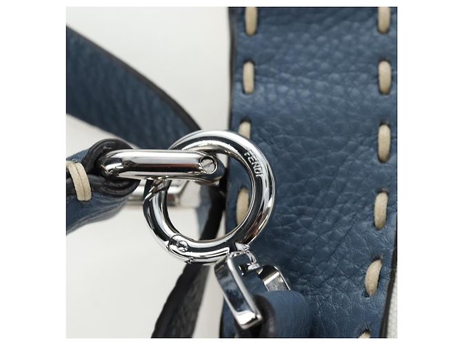 Borsa FENDI Selleria Peek A Boo I See You Canvas 2way Light Blue Auth LN207SAM Argento Blu chiaro - vista 20