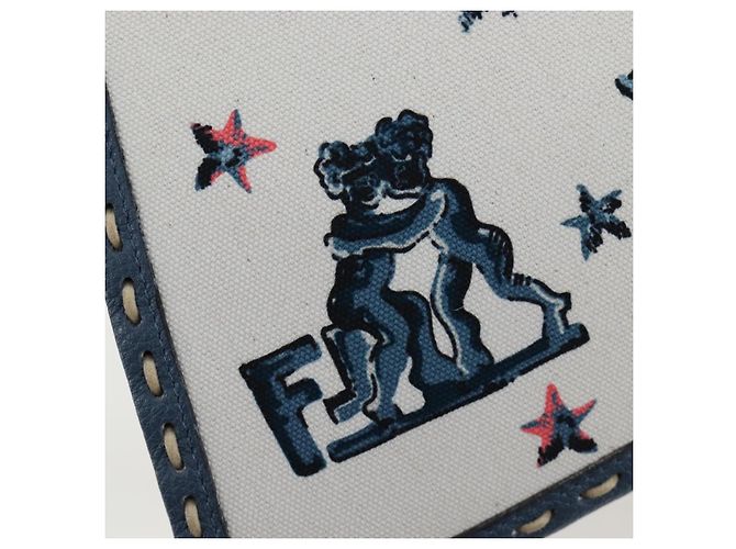 Borsa FENDI Selleria Peek A Boo I See You Canvas 2way Light Blue Auth LN207SAM Argento Blu chiaro - vista 24