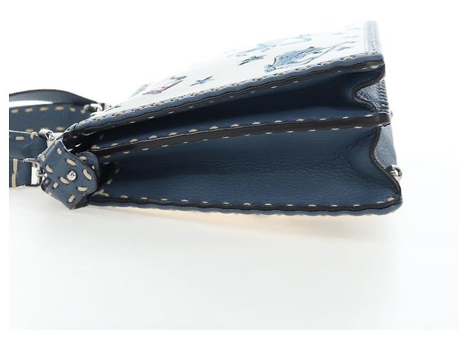 Borsa FENDI Selleria Peek A Boo I See You Canvas 2way Light Blue Auth LN207SAM Argento Blu chiaro - vista 3