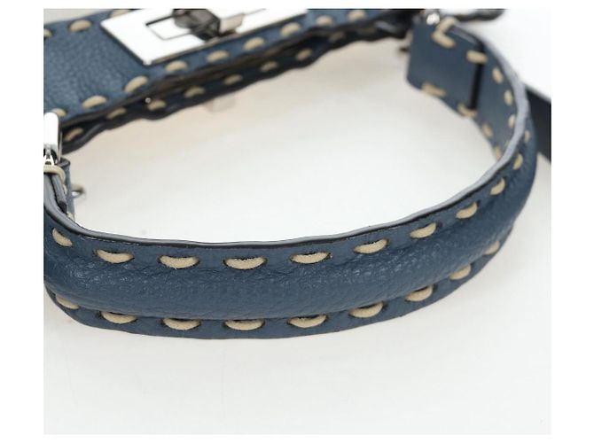 Borsa FENDI Selleria Peek A Boo I See You Canvas 2way Light Blue Auth LN207SAM Argento Blu chiaro - vista 7
