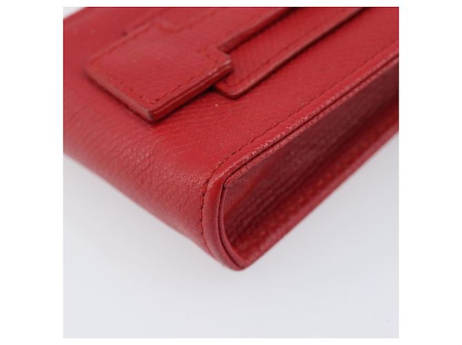 Pouch CHANEL in pelle rossa dettagli dorati CC Auth 207567A Rosso - vista 15