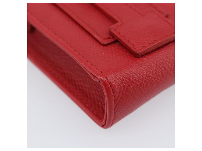 Pouch CHANEL in pelle rossa dettagli dorati CC Auth 207567A Rosso - vista 16