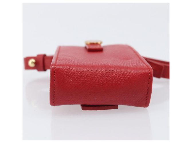 Pouch CHANEL in pelle rossa dettagli dorati CC Auth 207567A Rosso - vista 5