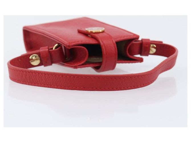 Pouch CHANEL in pelle rossa dettagli dorati CC Auth 207567A Rosso - vista 7