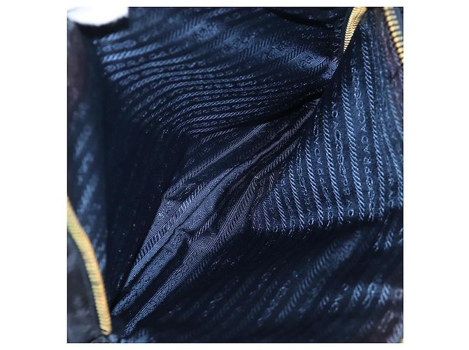 PRADA Chain Tote Bag Nylon Navy Gold Auth am12703V Golden Marineblau - Ansicht 28